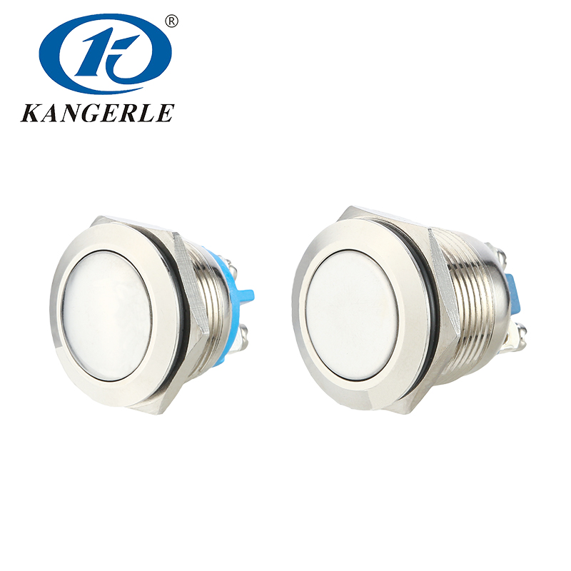 19MM金屬按鈕開關(guān)螺絲腳平頭高頭按鍵自復(fù)位