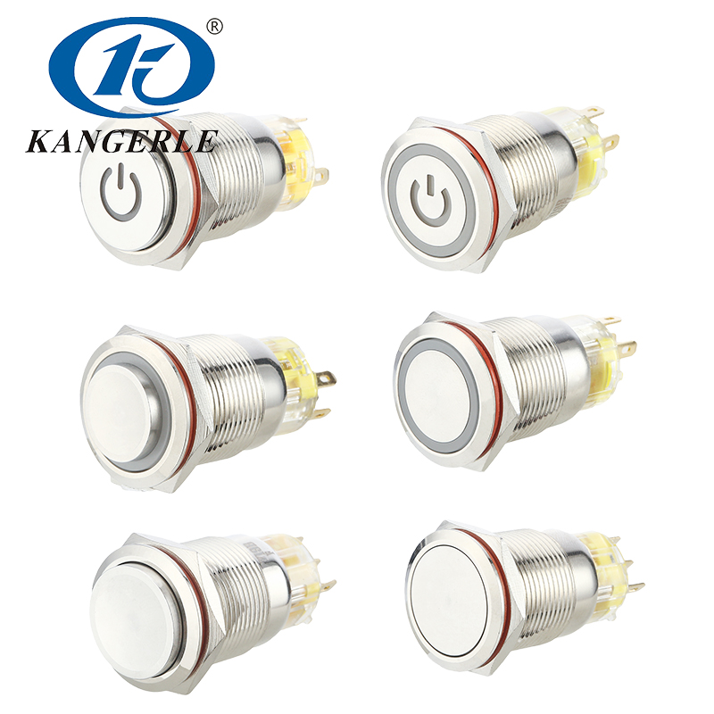 19MM金屬按鈕開關(guān)品質(zhì)款帶LED電源燈自復(fù)自鎖